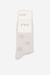Fifty Outlet Calcetines estampado estrellas lurex Gris Claro