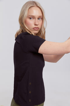 Fifty Outlet Camiseta heavy cotton botones Negro