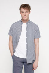 Milano Camisa Seersucker Rayas Azul