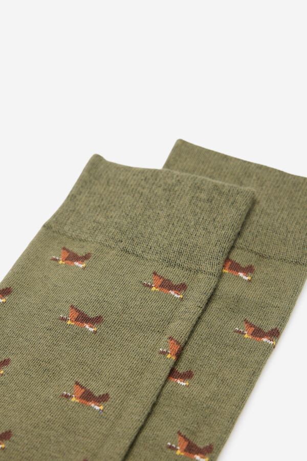 Fifty Outlet Calcetín jacquard Kaki Oscuro