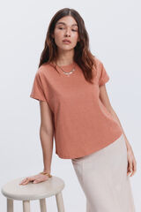 Fifty Outlet Camiseta mezcla lurex Naranja