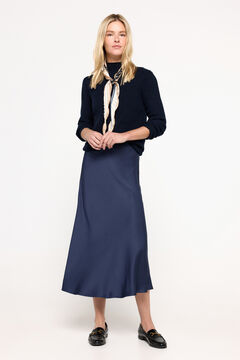 Fifty Outlet Falda midi satinada Navy