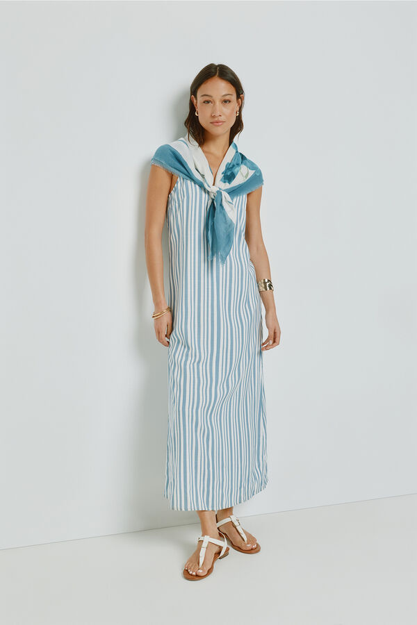 Milano Vestido con escote en pico y tirantes Azul
