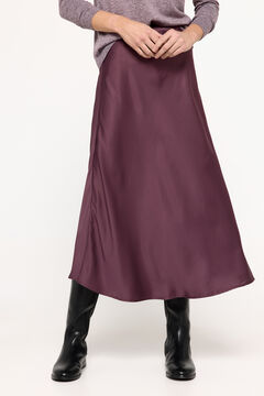 Fifty Outlet Falda midi satinada Vino