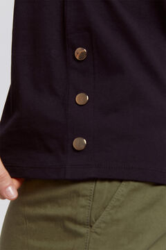 Fifty Outlet Camiseta heavy cotton botones Negro