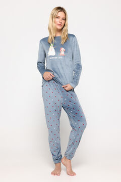 Fifty Outlet Pijama de velour navideño natural