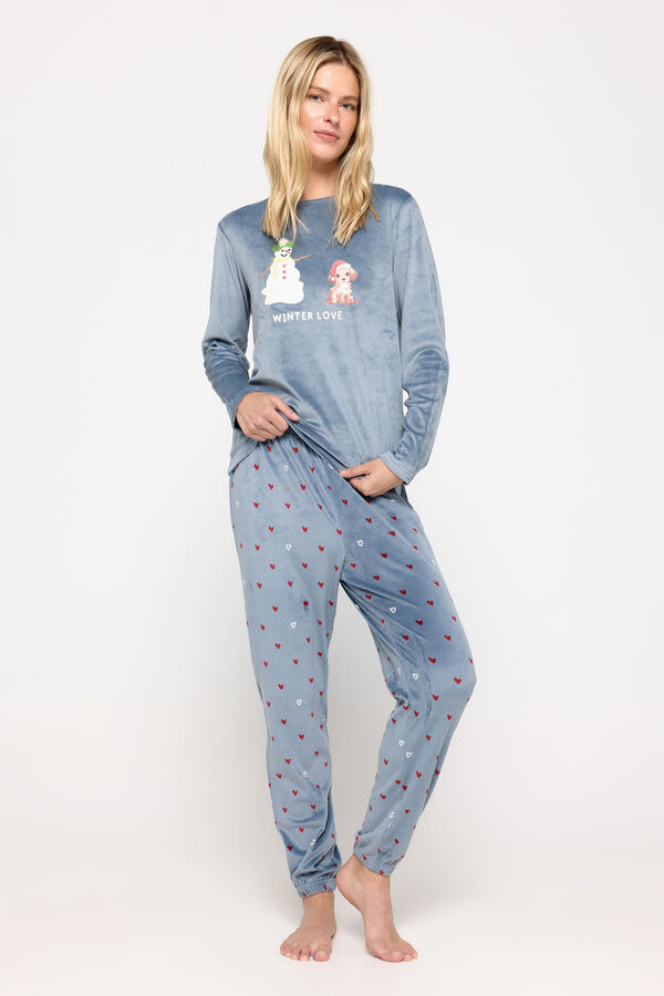 Fifty Outlet Pijama de velour navideño natural