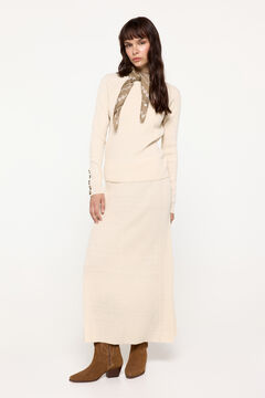 Fifty Outlet Falda Evasé Tricot Beige/Claro