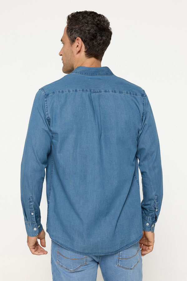 Fifty Outlet Camisa denim lisa Azul Claro
