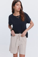 Fifty Outlet Camiseta manga corta lisa Negro