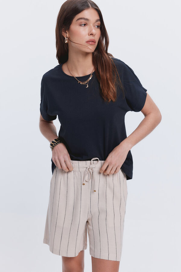 Fifty Outlet Camiseta manga corta lisa Negro