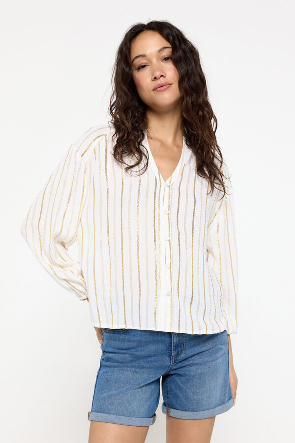 Milano Blusa fluida de rayas lurex Estampado