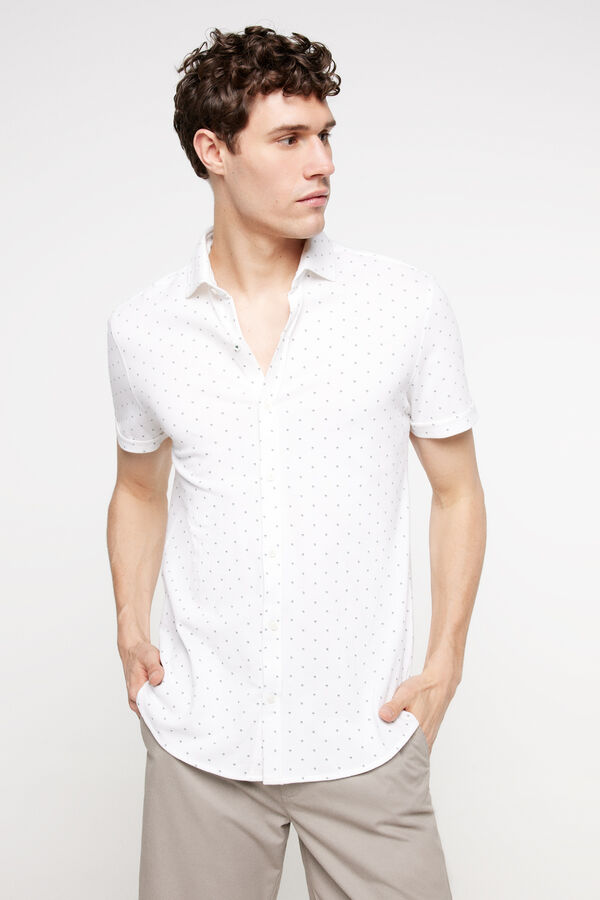 Fifty Outlet Camisa piqué estampada Blanco