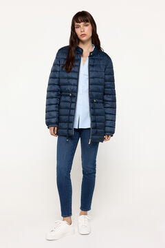 Fifty Outlet Abrigo acolchado cuello alto corte cintura Navy