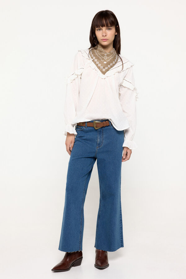 Fifty Outlet Blusa popelin Blanco