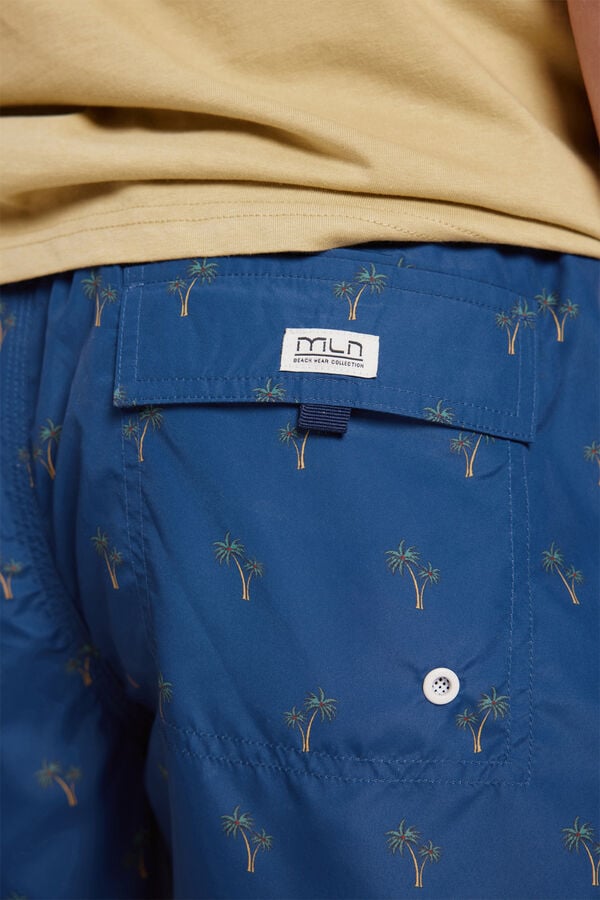 Fifty Outlet Bañador Estampado a Contraste Azul
