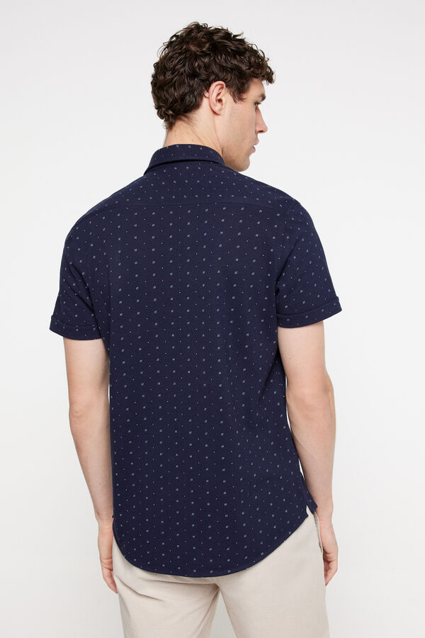 Fifty Outlet Camisa piqué estampada Navy