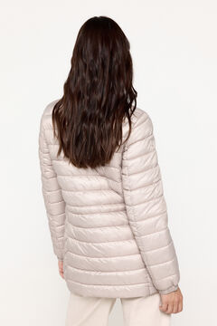 Fifty Outlet Abrigo acolchado cuello alto corte cintura Beige