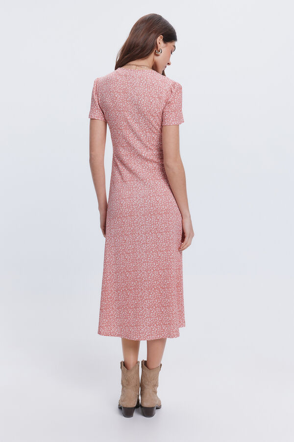 Fifty Outlet Vestido midi tejido circular Rojo