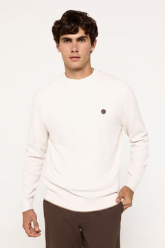 Fifty Outlet Jersey Microestructura cuello caja Marfil