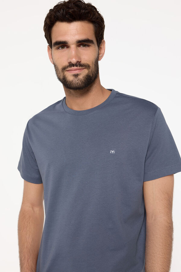 Fifty Outlet Playera básica 100% de algodón Azul Oscuro
