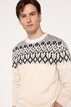 Fifty Outlet Jersey cenefas cuello caja Marfil