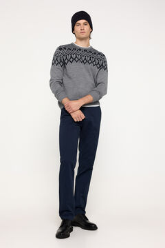 Fifty Outlet Jersey cenefas cuello caja Gris