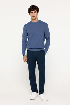 Fifty Outlet Jersey Microestructura cuello caja Azul Oscuro