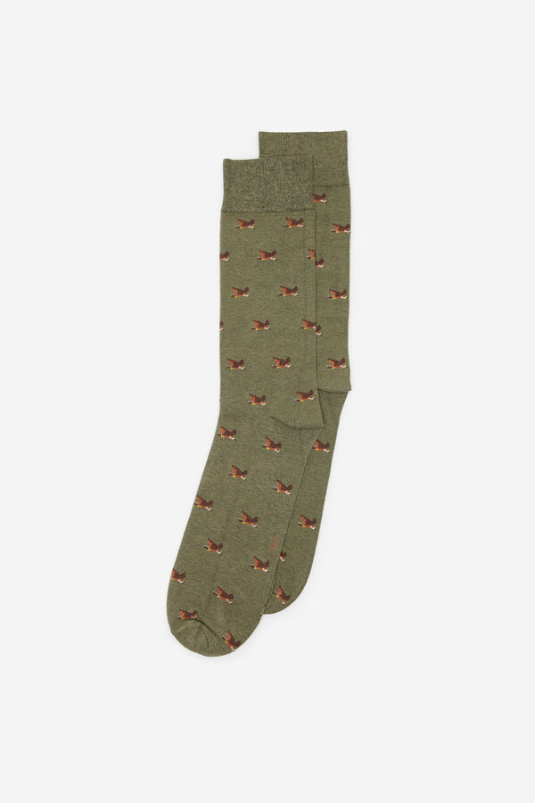 Fifty Outlet Calcetín jacquard Kaki Oscuro