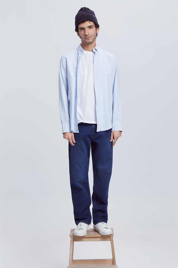 Milano Camisa Oxford Rayas Azul
