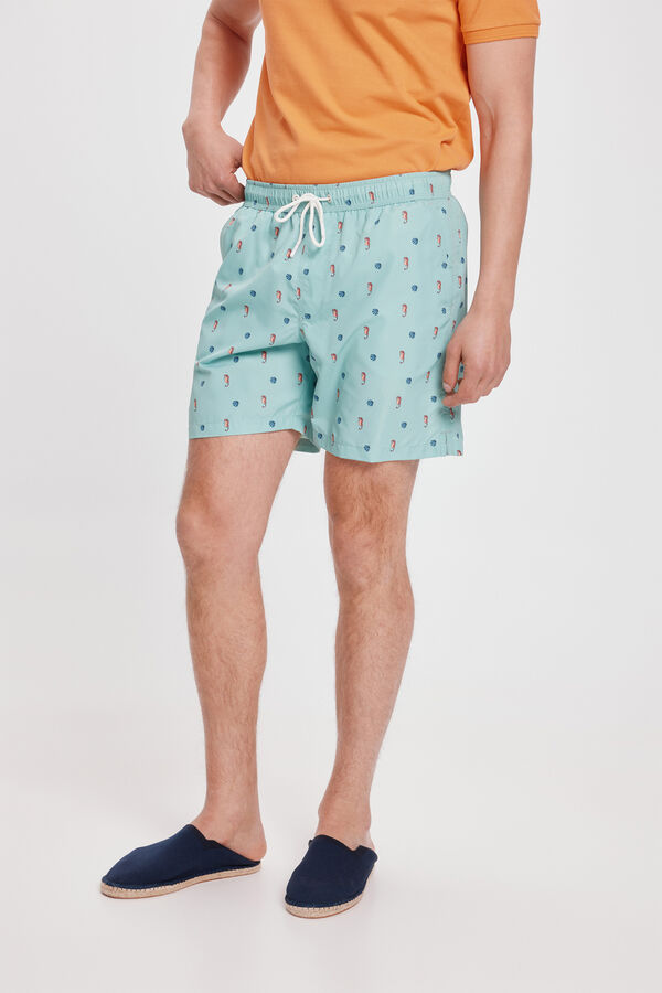 Fifty Outlet Bañador Estampado a Contraste Azul