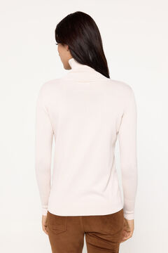 Fifty Outlet Jersey básico cuello cisne entallado Blanco