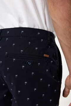 Fifty Outlet Bermudas algodón con microestampado Azul