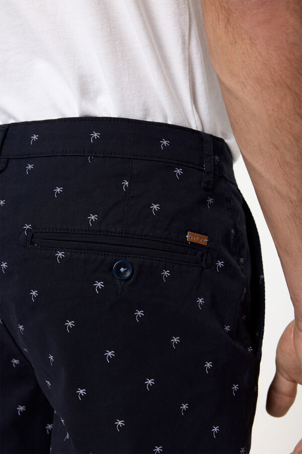 Fifty Outlet Bermudas algodón con microestampado Azul