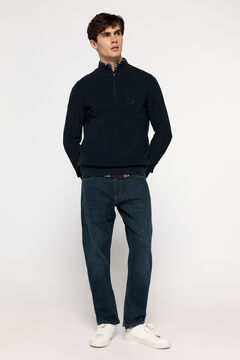 Fifty Outlet Jersey Media Cremallera Aniversario Navy