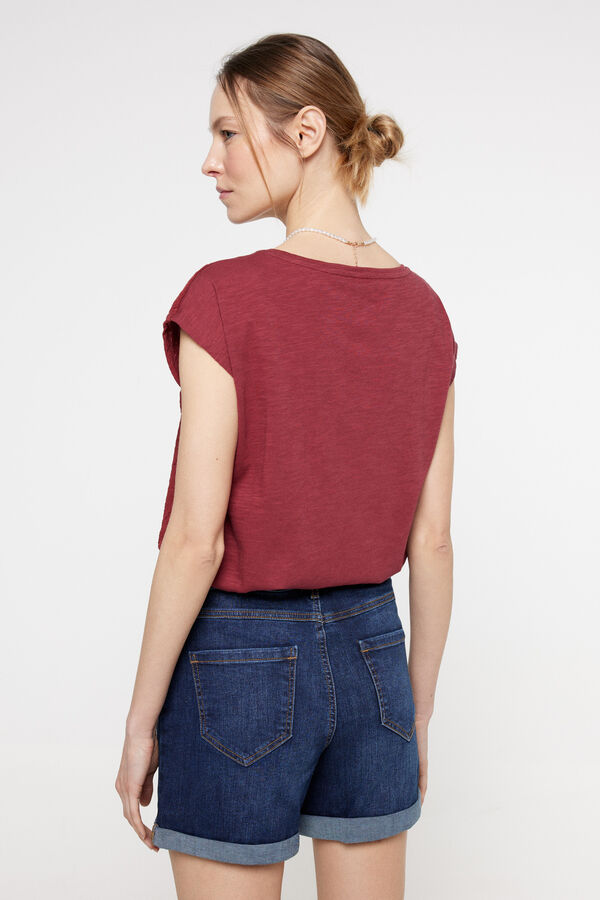 Milano Camiseta bimateria Granate