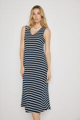Milano Vestido escote pico con tirantes Navy