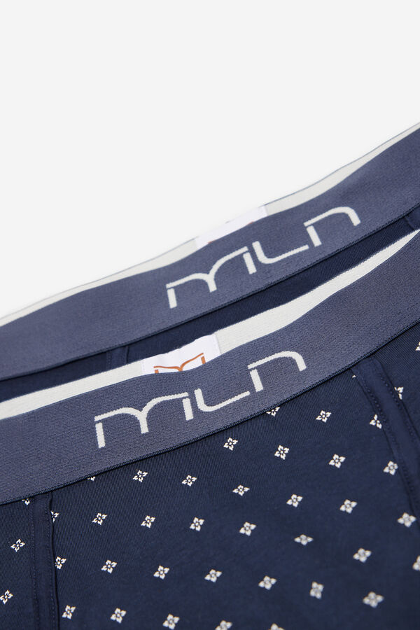 Milano Pack x2 boxer con estampado mini y liso. Navy