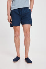 Fifty Outlet Bañador liso con cinta milano lateral Navy