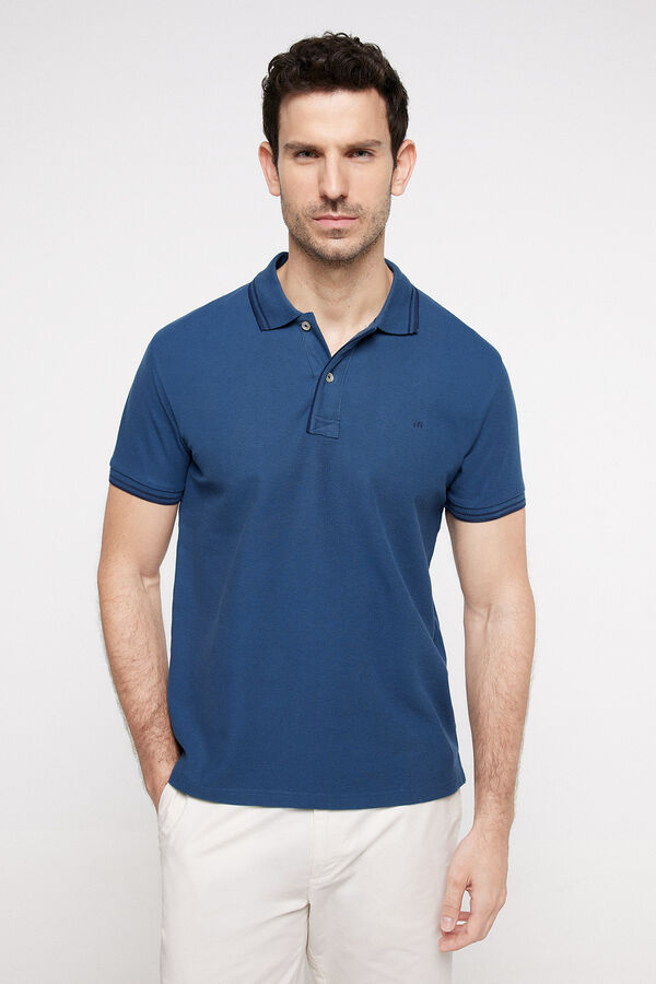 Fifty Outlet Polo Tipping Contraste Azul