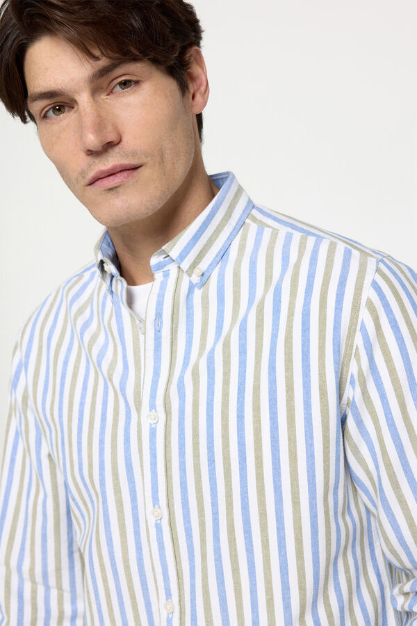 Fifty Outlet Camisa oxford rayas Verde