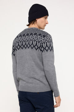 Fifty Outlet Jersey cenefas cuello caja Gris