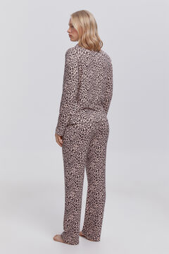 Fifty Outlet Pijama camisero con animal print natural