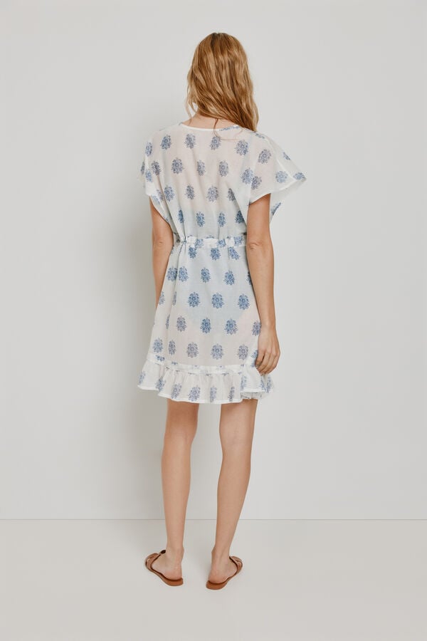 Milano Playera de dormir larga estampada Blanco