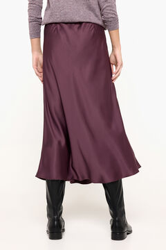 Fifty Outlet Falda midi satinada Vino
