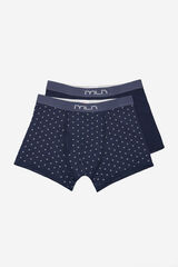 Milano Pack x2 boxer con estampado mini y liso. Navy