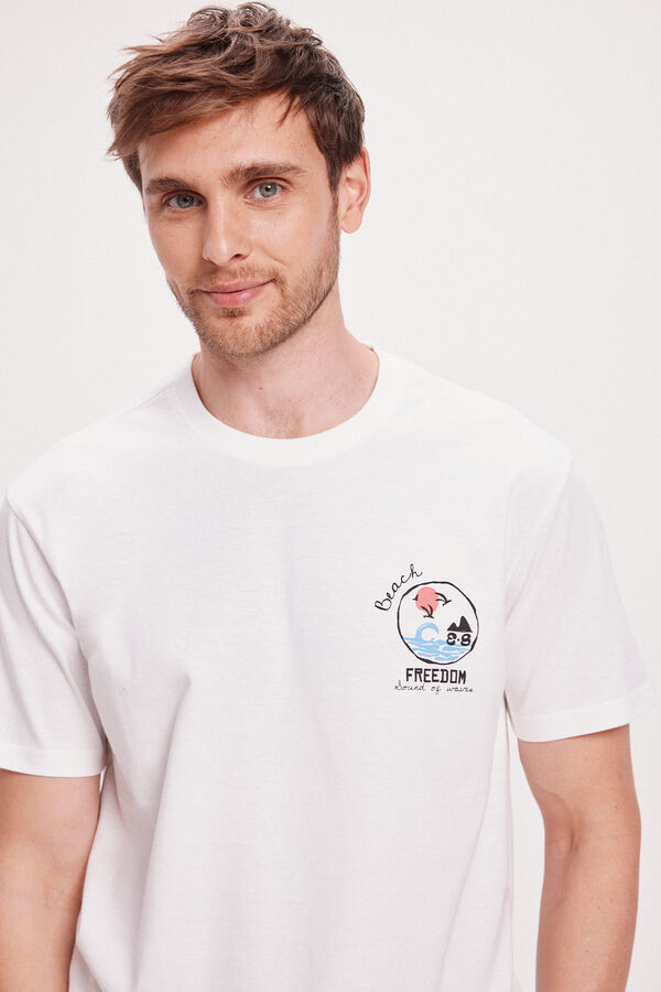 Fifty Outlet Camiseta Estampada Blanco