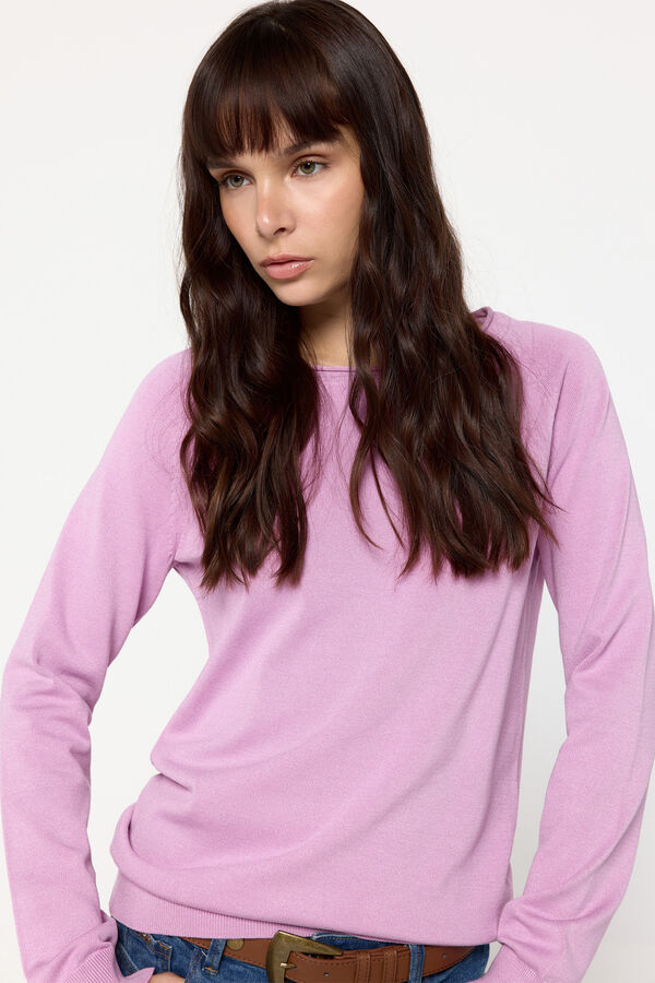 Fifty Outlet Suéter de tejido de viscosa cuello barco Rosa