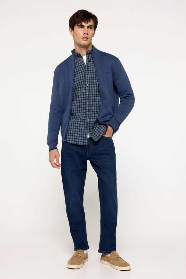 Fifty Outlet Chaqueta tejido cierre Azul Oscuro