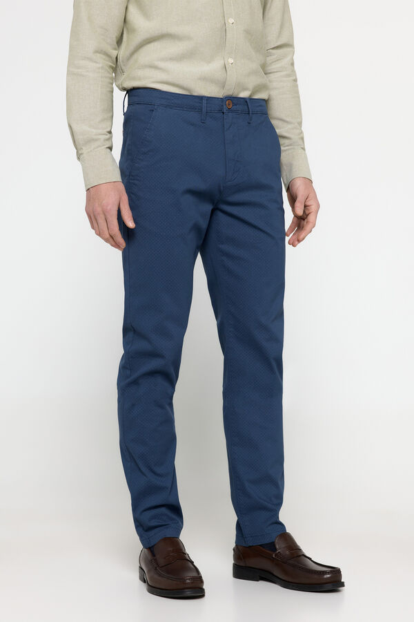 Fifty Outlet Pantalón chino falsa estructura Azul